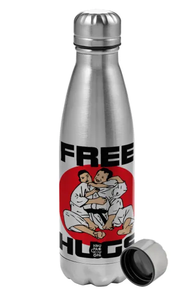 JUDO free hugs — Μεταλλικό παγούρι νερού, ανοξείδωτο ατσάλι, 750ml