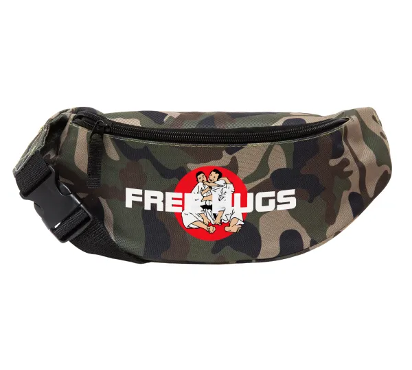 JUDO free hugs — Unisex waist bag (banana) in Jungle camouflage color with 2 pockets