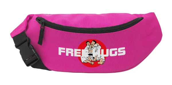 JUDO free hugs — Unisex waist bag (banana) in PINK color with 2 pockets