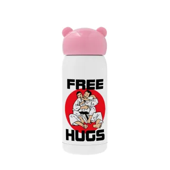 JUDO free hugs, Pink stainless steel thermal flask, 320ml
