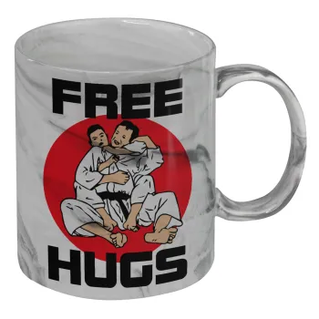 JUDO free hugs, Κούπα κεραμική, marble style (μάρμαρο), 330ml