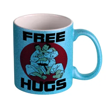 JUDO free hugs, Κούπα Σιέλ Glitter που γυαλίζει, κεραμική, 330ml