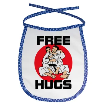 JUDO free hugs, Σαλιάρα μωρού αλέκιαστη με κορδόνι Μπλε
