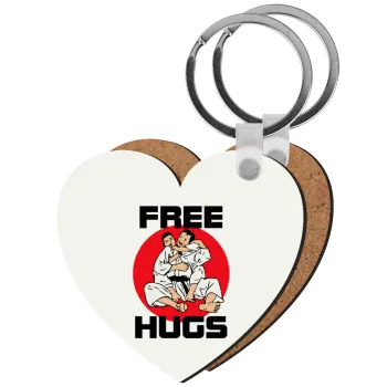 JUDO free hugs, Μπρελόκ Ξύλινο καρδιά MDF