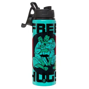 JUDO free hugs, Μεταλλικό παγούρι νερού με καπάκι ασφαλείας, αλουμινίου 850ml