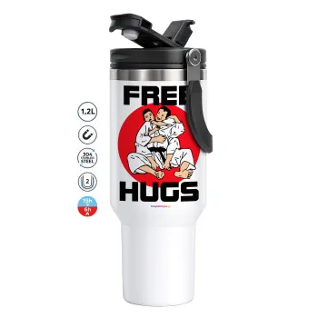 JUDO free hugs, Mega Tumbler με καπάκι, διπλού τοιχώματος (θερμό) 1,2L