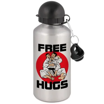 JUDO free hugs, Metallic water jug, Silver, aluminum 500ml
