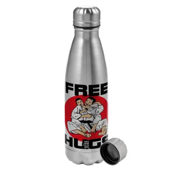 JUDO free hugs, Metallic water bottle, stainless steel, 750ml