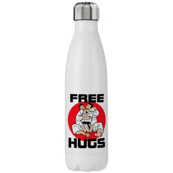 JUDO free hugs, Μεταλλικό παγούρι θερμός (Stainless steel), διπλού τοιχώματος, 750ml