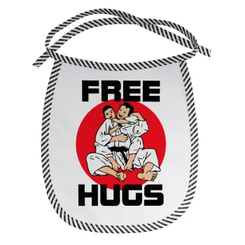 JUDO free hugs, Σαλιάρα μωρού αλέκιαστη με κορδόνι Μαύρη
