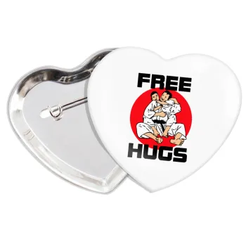 JUDO free hugs, Κονκάρδα παραμάνα καρδιά (57x52mm)