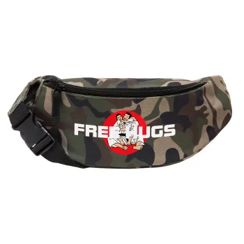 JUDO free hugs, Unisex waist bag (banana) in Jungle camouflage color with 2 pockets