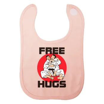 JUDO free hugs, Σαλιάρα με Σκρατς ΡΟΖ 100% Organic Cotton (0-18 months)