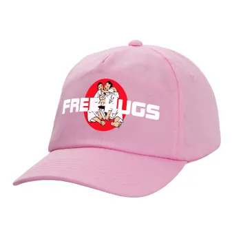 JUDO free hugs, Adult Baseball Cap, 100% Cotton, PINK (COTTON, ADULT, UNISEX, ONE SIZE)