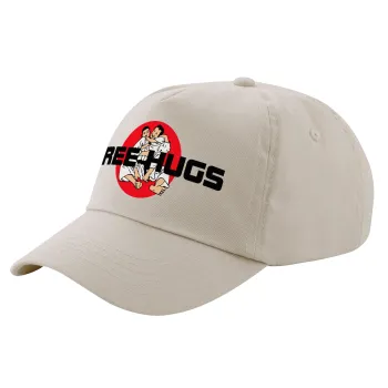 JUDO free hugs, Μπεζ (SAND) Πεντάφυλλο Καπέλο Ενηλίκων Βαμβακερό (UNISEX, ONE SIZE)