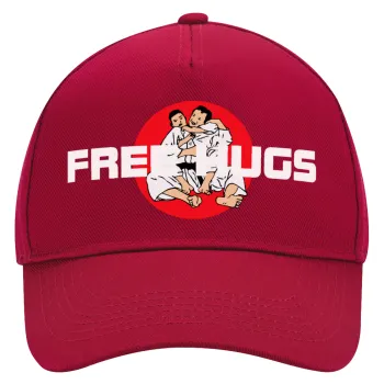 JUDO free hugs, Adult Ultimate Hat RED, (100% COTTON DRILL, ADULT, UNISEX, ONE SIZE)