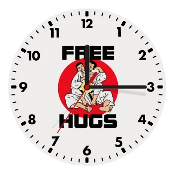 JUDO free hugs, Ρολόι τοίχου ξύλινο (20cm)