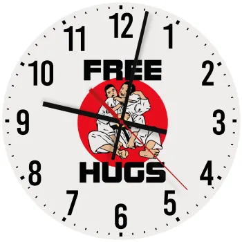 JUDO free hugs, Ρολόι τοίχου ξύλινο (30cm)