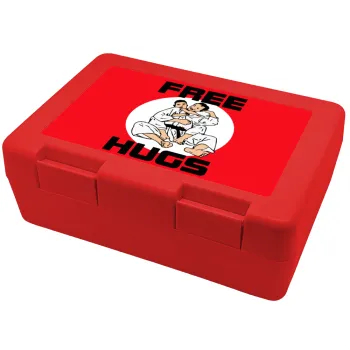 JUDO free hugs, Children's cookie container RED 185x128x65mm (BPA free plastic)