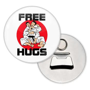 JUDO free hugs, Μαγνητάκι και ανοιχτήρι μπύρας στρογγυλό διάστασης 5,9cm