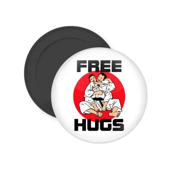 JUDO free hugs, Μαγνητάκι ψυγείου στρογγυλό διάστασης 5cm