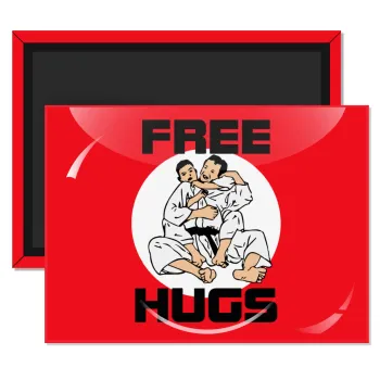JUDO free hugs, Ορθογώνιο μαγνητάκι ψυγείου διάστασης 9x6cm