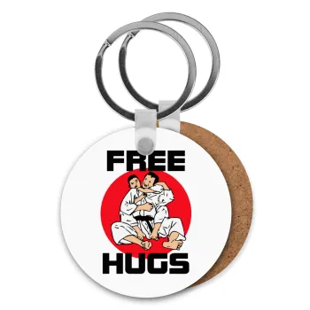 JUDO free hugs, Μπρελόκ Ξύλινο στρογγυλό MDF Φ5cm