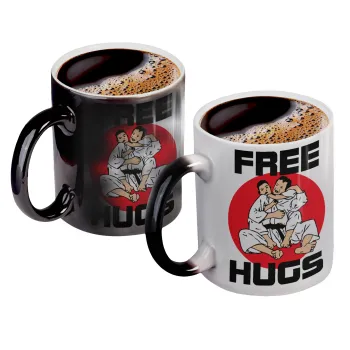 JUDO free hugs, Κούπα Μαγική, κεραμική, 330ml που αλλάζει χρώμα με το ζεστό ρόφημα
