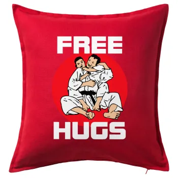 JUDO free hugs, Sofa cushion RED 50x50cm includes filling