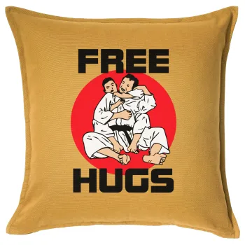 JUDO free hugs, Sofa cushion YELLOW 50x50cm includes filling