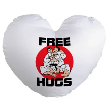 JUDO free hugs, Μαξιλάρι καναπέ καρδιά 40x40cm περιέχεται το  γέμισμα