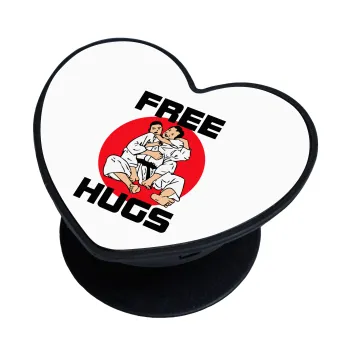 JUDO free hugs, Phone Holders Stand  καρδιά Μαύρο Βάση Στήριξης Κινητού στο Χέρι