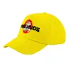 Καπέλο παιδικό Baseball, 100% Βαμβακερό Twill, Κίτρινο (ΒΑΜΒΑΚΕΡΟ, ΠΑΙΔΙΚΟ, UNISEX, ONE SIZE)