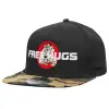 Καπέλο Ενηλίκων Flat Snapback Μαύρο/Παραλλαγή, (100% ΒΑΜΒΑΚΕΡΟ TWILL, ΕΝΗΛΙΚΩΝ, UNISEX, ONE SIZE)