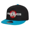 Καπέλο παιδικό Flat Snapback, Μαύρο/Μπλε (100% ΒΑΜΒΑΚΕΡΟ, ΠΑΙΔΙΚΟ, UNISEX, ONE SIZE)