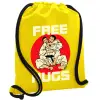 Backpack pouch GYMBAG Yellow, with pocket (40x48cm) & thick cords