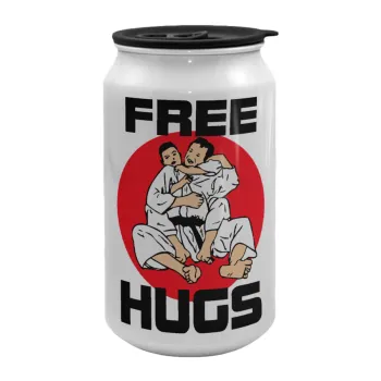 JUDO free hugs, Κούπα ταξιδιού μεταλλική με καπάκι (tin-can) 500ml