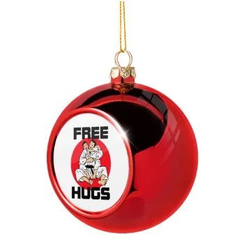 JUDO free hugs, Christmas tree ball Red 8cm