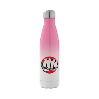 Punch, Metal mug thermos Pink/White (Stainless steel), double wall, 500ml