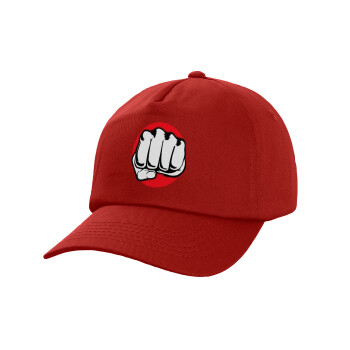 Γροθιά (punch), Καπέλο Baseball, 100% Βαμβακερό, Low profile, Κόκκινο