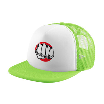 Γροθιά (punch), Καπέλο παιδικό Soft Trucker με Δίχτυ Πράσινο/Λευκό