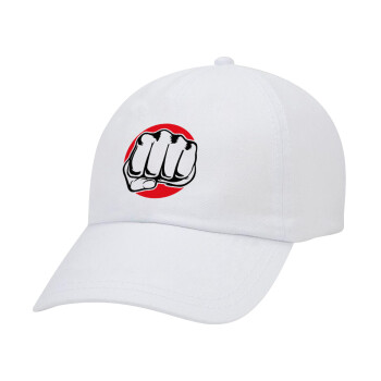 Γροθιά (punch), Καπέλο Ενηλίκων Baseball Λευκό 5-φύλλο (POLYESTER, ΕΝΗΛΙΚΩΝ, UNISEX, ONE SIZE)