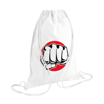 Γροθιά (punch), Τσάντα πλάτης πουγκί GYMBAG λευκή (28x40cm)