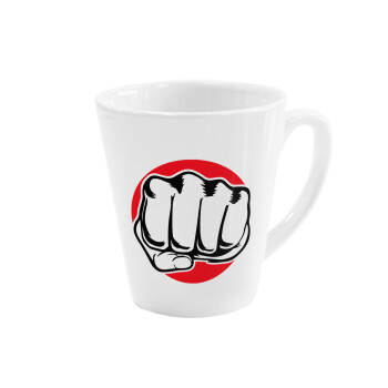 Γροθιά (punch), Κούπα κωνική Latte Λευκή, κεραμική, 300ml