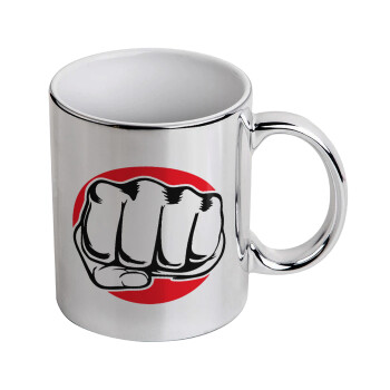 Γροθιά (punch), Κούπα κεραμική, ασημένια καθρέπτης, 330ml