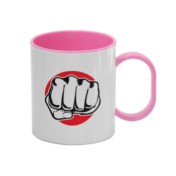 Γροθιά (punch), Κούπα (πλαστική) (BPA-FREE) Polymer Ροζ για παιδιά, 330ml