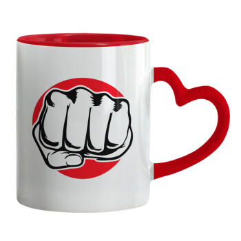 Punch, Mug heart red handle, ceramic, 330ml
