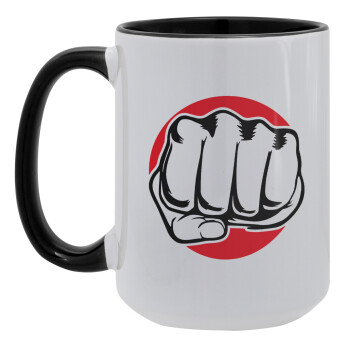 Γροθιά (punch), Κούπα Mega 15oz, κεραμική Μαύρη, 450ml