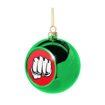 Γροθιά (punch), Χριστουγεννιάτικη μπάλα δένδρου Πράσινη 8cm