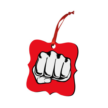 Γροθιά (punch), Στολίδι Χριστουγεννιάτικο στολίδι polygon ξύλινο 7.5cm